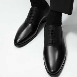 Zara Textured Black Dress Shoes size 43 New with Box